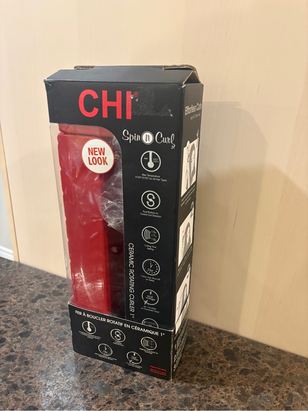Spin N Curl Ceramic Rotating Curler β Red